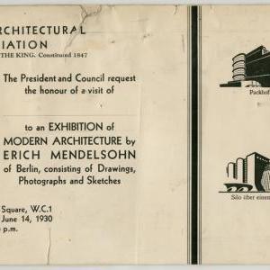Erich Mendelsohn exhibition, AA 1930
